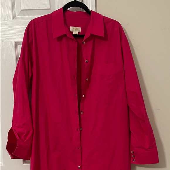 NWOT Maeve by anthropologie Vibrant Pink Button-Up Dress size XL - Picture 6 of 11